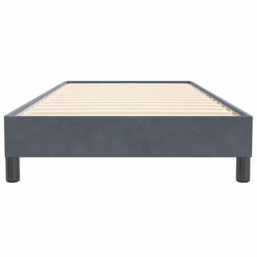 vidaXL Κρεβάτι Boxspring χωρίς Στρώμα Σκούρο Γκρι 80x220 εκ. Βελούδινο