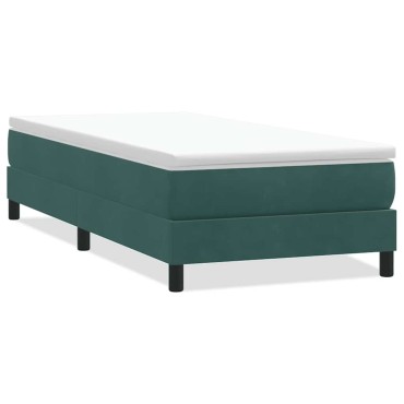 vidaXL Box Spring κρεβάτι χωρίς στρώμα σκούρο πράσινο 80x220εκ