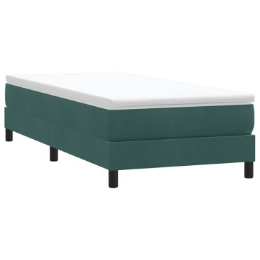 vidaXL Box Spring κρεβάτι χωρίς στρώμα σκούρο πράσινο 80x220εκ