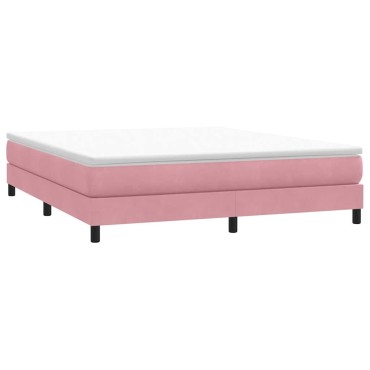 vidaXL Box Spring κρεβάτι χωρίς στρώμα ροζ 180x220 cm Βελούδινο