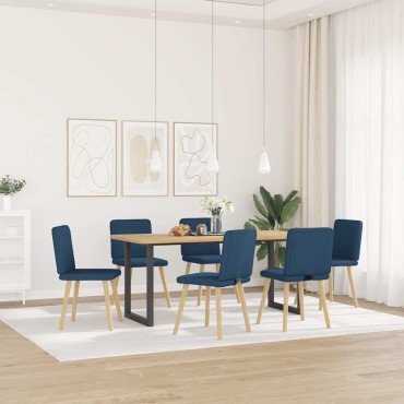 vidaXL Καρέκλες Τραπεζαρίας 6 τεμ. Μπλε Υφασμάτινες 45x54x86 cm
