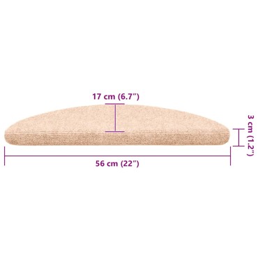 vidaXL Πατάκια Σκάλας Αυτοκόλλητα 30 τεμ. Κρέμα 56 x 17 x 3 εκ.