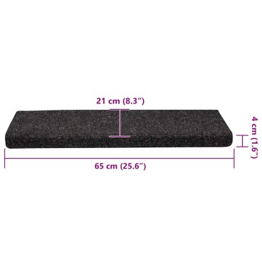 vidaXL Πατάκια Σκάλας Αυτοκόλλητα 30 τεμ. Μαύρο 65x21x4 εκ.