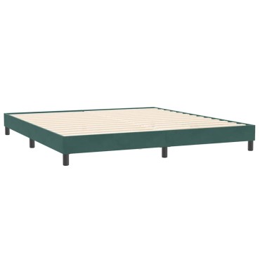 vidaXL Κρεβάτι Boxspring χωρίς Στρώμα Σκούρο Πράσινο 200x210εκ