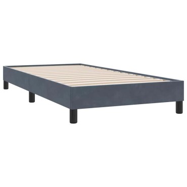vidaXL Box Spring Κρεβάτι με στρώμα Σκούρο γκρι 80x210cm Βελούδινο 1 τεμ. - Μονό