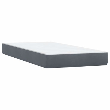 vidaXL Box Spring Κρεβάτι με στρώμα Σκούρο γκρι 80x210cm Βελούδινο 1 τεμ. - Μονό