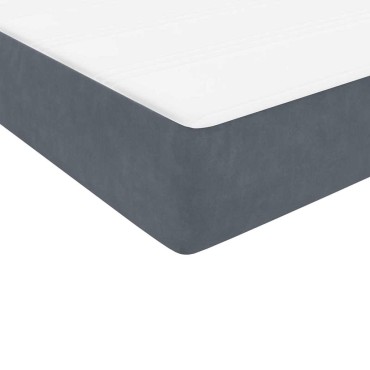 vidaXL Box Spring Κρεβάτι με στρώμα Σκούρο γκρι 80x210cm Βελούδινο 1 τεμ. - Μονό