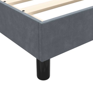 vidaXL Box Spring Κρεβάτι με στρώμα Σκούρο γκρι 80x210cm Βελούδινο 1 τεμ. - Μονό