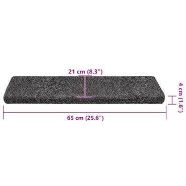 vidaXL Πατάκια Σκάλας Αυτοκόλλητα 30 τεμ. Γκρι 65x21x4 εκ.