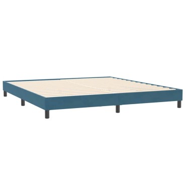 vidaXL Κρεβάτι Boxspring χωρίς Στρώμα Σκούρο Μπλε 200x220 εκ Βελούδινο