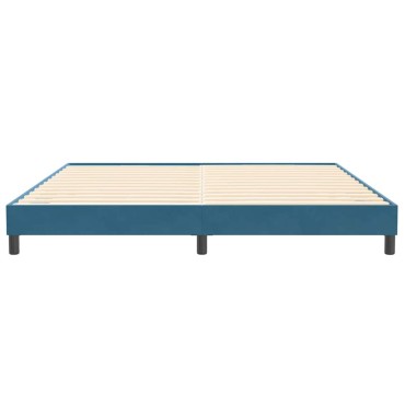 vidaXL Κρεβάτι Boxspring χωρίς Στρώμα Σκούρο Μπλε 200x220 εκ Βελούδινο