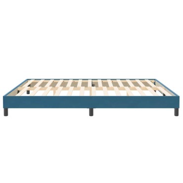 vidaXL Κρεβάτι Boxspring χωρίς Στρώμα Σκούρο Μπλε 200x220 εκ Βελούδινο