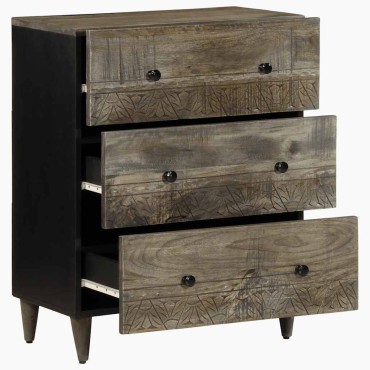 vidaXL Sideboards 2 τεμ. ανοιχτό γκρι 60x33,5x75cm μασίφ ξύλο Mango