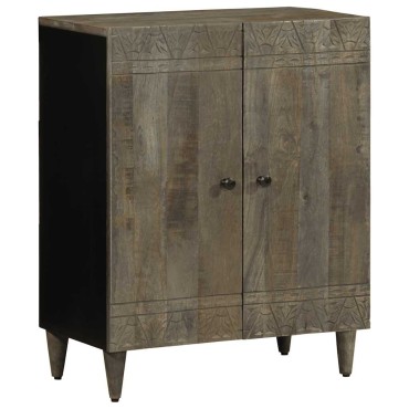 vidaXL 3 τεμ. Sideboards ανοιχτό γκρι μασίφ ξύλο Mango 60x33,5x75cm
