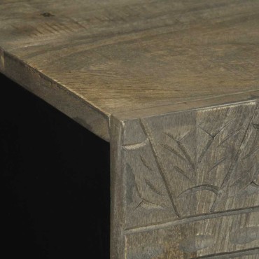 vidaXL 3 τεμ. Sideboards ανοιχτό γκρι μασίφ ξύλο Mango 60x33,5x75cm