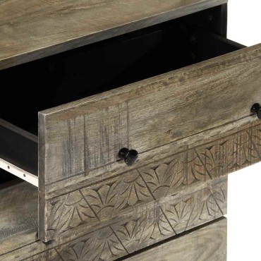 vidaXL 3 τεμ. Sideboards ανοιχτό γκρι μασίφ ξύλο Mango 60x33,5x75cm