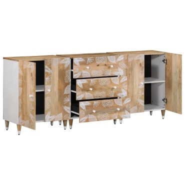 vidaXL Sideboards 3 τεμ. 60x33,5x75cm μασίφ ξύλο Mango