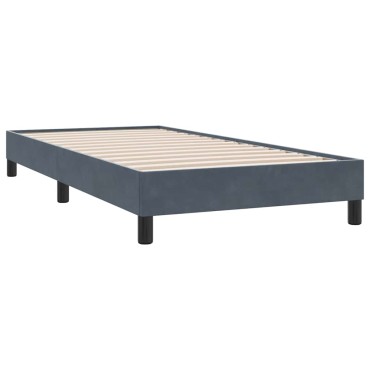 vidaXL Box Spring Κρεβάτι με στρώμα Σκούρο γκρι 80x210cm Βελούδινο 1 τεμ. - Μονό