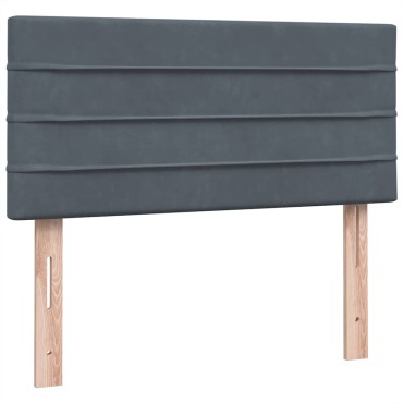 vidaXL Box Spring Κρεβάτι με στρώμα Σκούρο γκρι 80x210cm Βελούδινο 1 τεμ. - Μονό