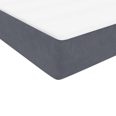 vidaXL Box Spring Κρεβάτι με στρώμα Σκούρο γκρι 80x210cm Βελούδινο 1 τεμ. - Μονό