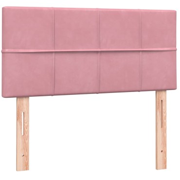 vidaXL Box Spring κρεβάτι με στρώμα ροζ 80x210cm Βελούδινο - Μονό