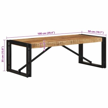vidaXL Τραπεζάκι Σαλονιού 100x50x35cm από Μασίφ Ξύλο Μάνγκο 1 τεμ.