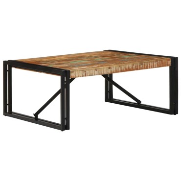 vidaXL Τραπεζάκι σαλονιού πολύχρωμο 80x80x35cm Ξύλο μασίφ ανακυκλωμένο 1 τεμ.