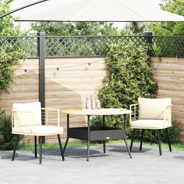 vidaXL Καρέκλες κήπου 2 τεμ. με μαξιλάρια Φυσικό Poly Rattan 54x63cm