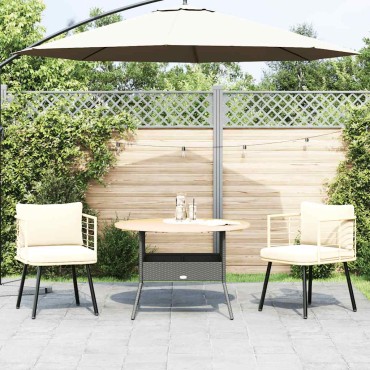 vidaXL Καρέκλες κήπου 2 τεμ. με μαξιλάρια Φυσικό Poly Rattan 54x63cm