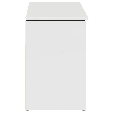 vidaXL Παπουτσοθήκη Γυαλιστερό Λευκό 102x30,5x45cm Επεξεργασμένο Ξύλο