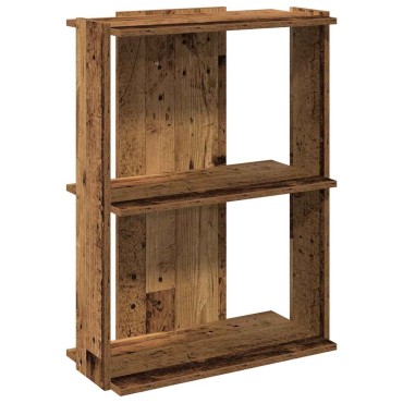 vidaXL Βιβλιοθήκη 3 επιπέδων Παλιό Ξύλο 60x30x80cm Ξύλινη κατασκευή 1 τεμ.