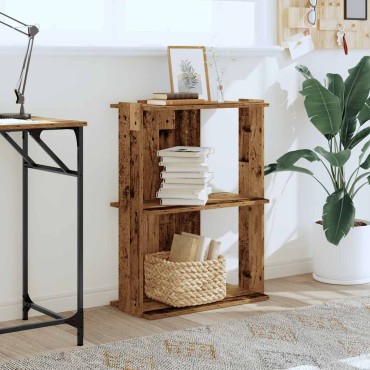 vidaXL Βιβλιοθήκη 3 επιπέδων Παλιό Ξύλο 60x30x80cm Ξύλινη κατασκευή 1 τεμ.