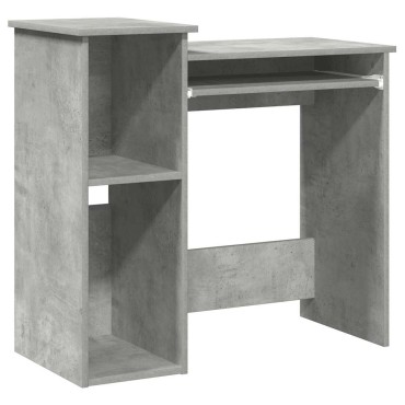 vidaXL Γραφείο με Ράφια Γκρι Σκυροδέματος 84x40x78cm Μοριοσανίδα 1 τεμ.