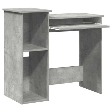 vidaXL Γραφείο με Ράφια Γκρι Σκυροδέματος 84x40x78cm Μοριοσανίδα 1 τεμ.
