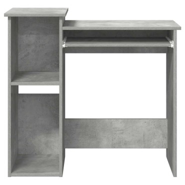 vidaXL Γραφείο με Ράφια Γκρι Σκυροδέματος 84x40x78cm Μοριοσανίδα 1 τεμ.