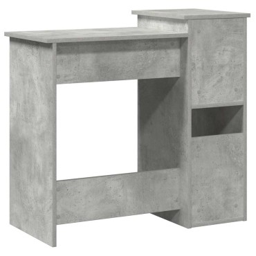 vidaXL Γραφείο με Ράφια Γκρι Σκυροδέματος 84x40x78cm Μοριοσανίδα 1 τεμ.
