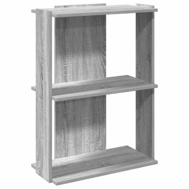 vidaXL Βιβλιοθήκη 3 Επιπέδων Γκρι Sonoma 60x30x80cm Επεξεργ. Ξύλο 1 τεμ.