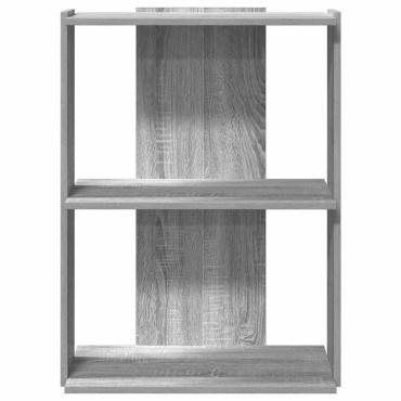 vidaXL Βιβλιοθήκη 3 Επιπέδων Γκρι Sonoma 60x30x80cm Επεξεργ. Ξύλο 1 τεμ.