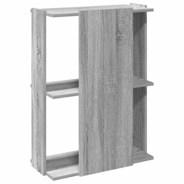 vidaXL Βιβλιοθήκη 3 Επιπέδων Γκρι Sonoma 60x30x80cm Επεξεργ. Ξύλο 1 τεμ.
