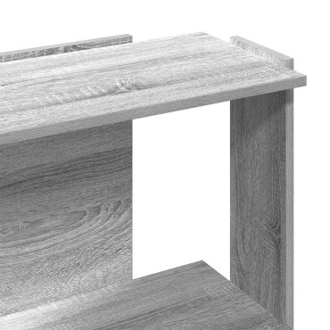 vidaXL Βιβλιοθήκη 3 Επιπέδων Γκρι Sonoma 60x30x80cm Επεξεργ. Ξύλο 1 τεμ.