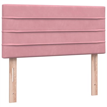 vidaXL Box Spring κρεβάτι με στρώμα ροζ 80x210cm Βελούδινο - Μονό