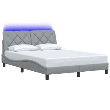 vidaXL Σκελετός Κρεβατιού με LED Χωρίς Στρώμα Αν. Γκρι 120x200 εκ.