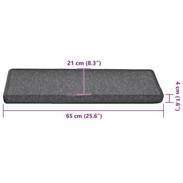 vidaXL Πατάκια για σκάλες 30 τεμάχια 65x21x4 εκ. Σκούρο γκρι