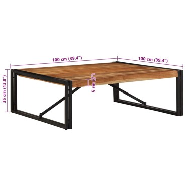 vidaXL Τραπεζάκι σαλονιού 100x100x35cm μασίφ ξύλο ακακίας 1 τεμ.
