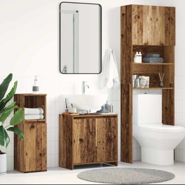 vidaXL Ντουλάπι Νιπτήρα Μπάνιου Παλιό Ξύλο 60x33x60 εκ 1 τεμ.