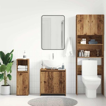 vidaXL Ντουλάπι Νιπτήρα Μπάνιου Παλιό Ξύλο 60x33x60 εκ 1 τεμ.