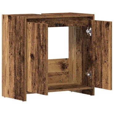 vidaXL Ντουλάπι Νιπτήρα Μπάνιου Παλιό Ξύλο 60x33x60 εκ 1 τεμ.