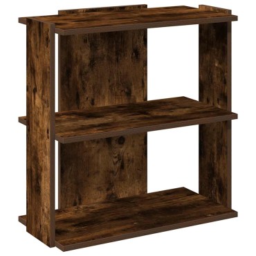 vidaXL Βιβλιοθήκη 3 Επιπέδων Καπνιστή Δρυς 60x30x60cm Επεξεργ. Ξύλο 1 τεμ.