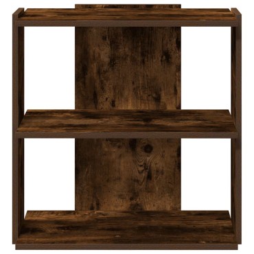 vidaXL Βιβλιοθήκη 3 Επιπέδων Καπνιστή Δρυς 60x30x60cm Επεξεργ. Ξύλο 1 τεμ.