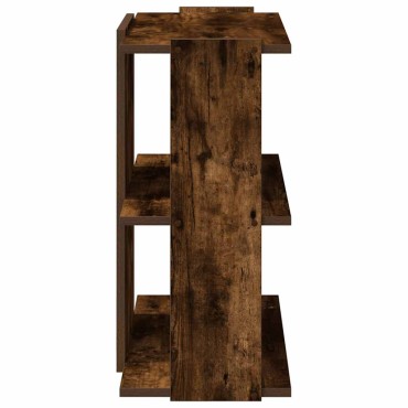 vidaXL Βιβλιοθήκη 3 Επιπέδων Καπνιστή Δρυς 60x30x60cm Επεξεργ. Ξύλο 1 τεμ.